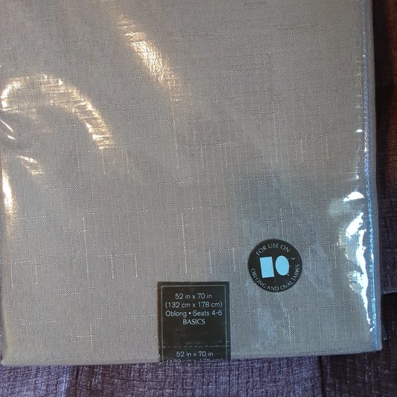 🌞 New! Bed Bath & Beyond Benson Mills Basics Tablecloth Tan / Brown, 52x70" - Picture 9 of 11